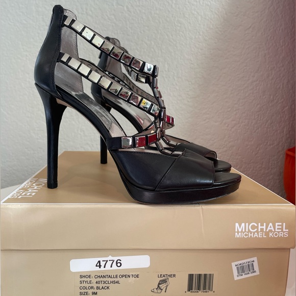 MICHAEL Michael Kors platform open toe disco mirror pumps 9M - Picture 1 of 9